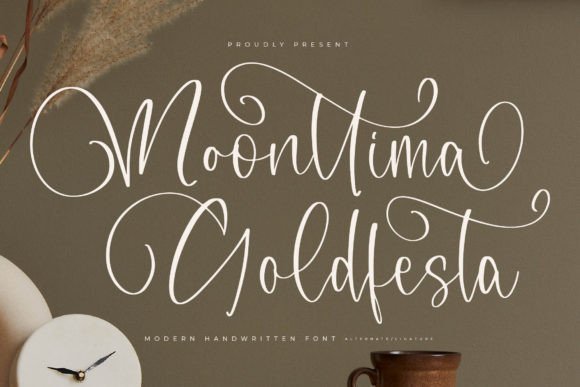 Moonttima Goldfesta: A Modern Handwritten Font for Editorial Design